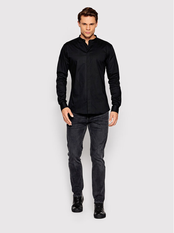 Young Poets Society Young Poets Society Košeľa Ole 106624 Čierna Slim Fit