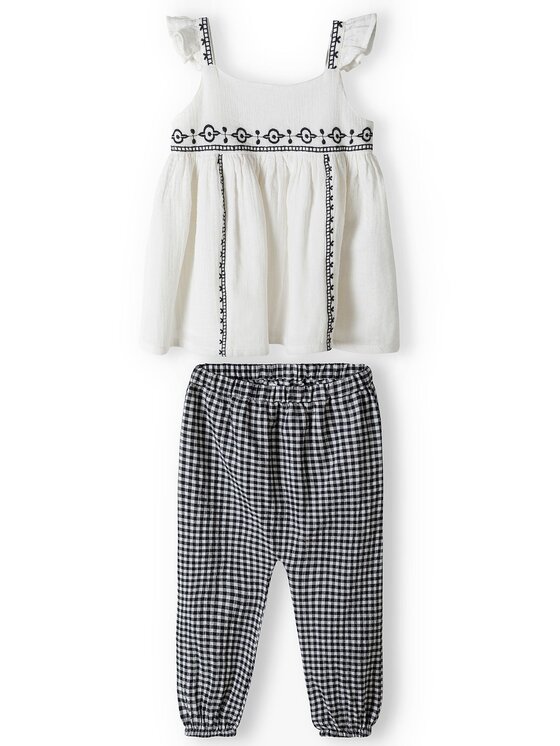 minoti minoti Komplet bluzka i legginsy africa 2 Écru Regular Fit