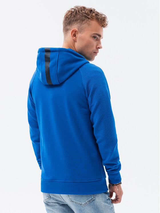 Ombre Ombre Mikina OM-SSZP-0124 Modrá Regular Fit