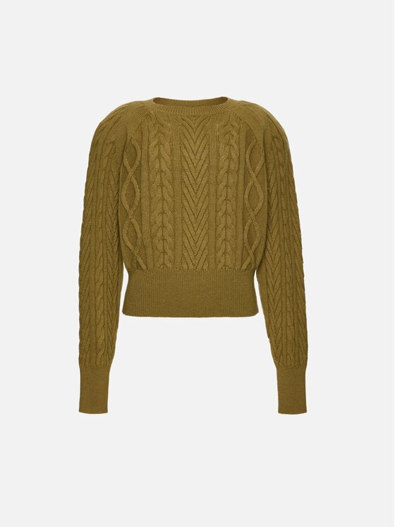 La Mania La Mania Sweter BOWIE Khaki Basic Fit