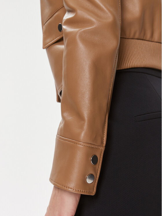 BOSS Boss Lederjacke Samarie 50505500 Beige Slim Fit