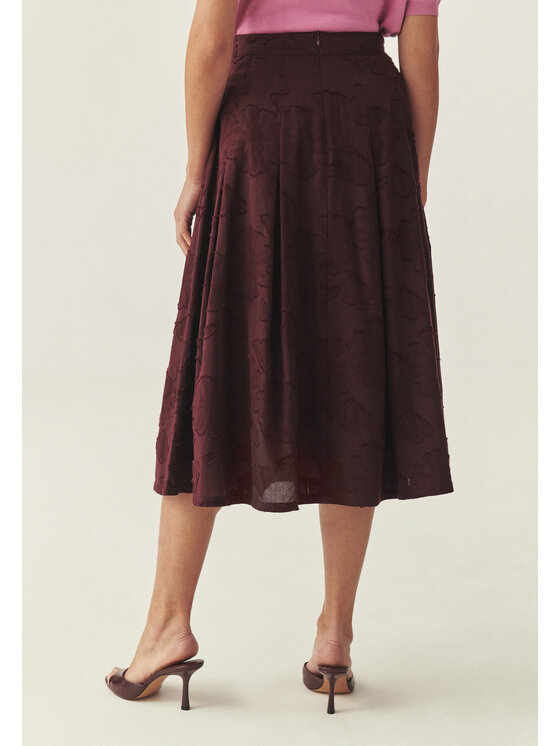 TATUUM TATUUM Spódnica midi TAFTIKO 2 Bordowy Flare Fit