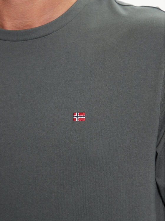 Napapijri Napapijri Longsleeve krekls Salis NP0A4HN7 Zaļš Regular Fit
