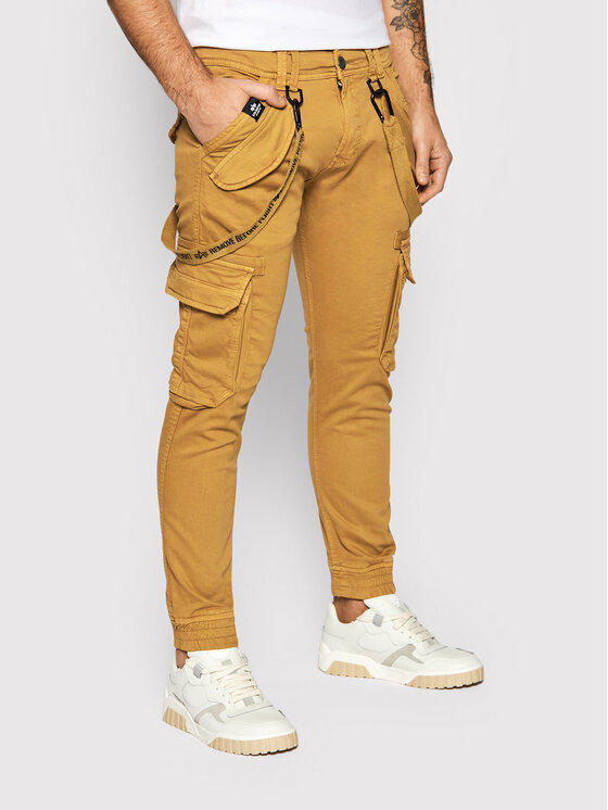 Alpha Industries Auduma bikses Utility 128202 Brūns Slim Fit