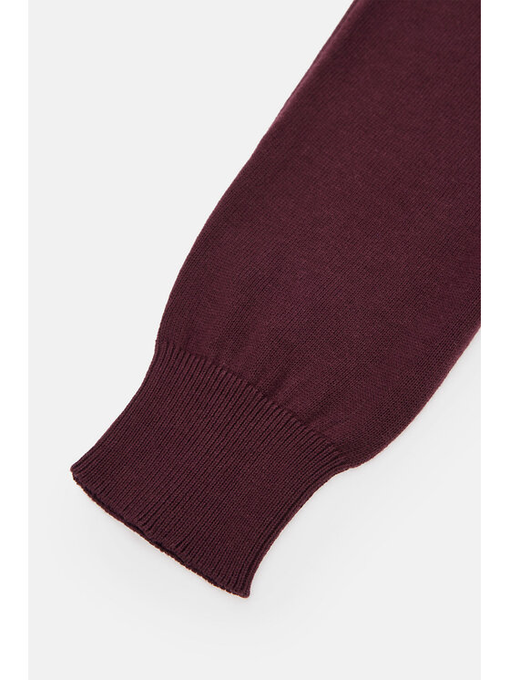 Lancerto Lancerto Sweter Tony SW073223000080 Bordowy Regular Fit