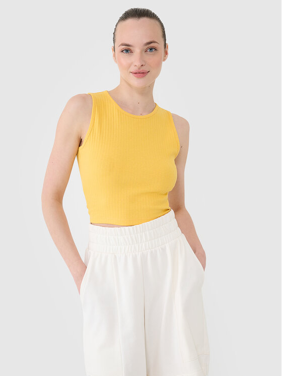 4F 4F Tank top MIDSHOP TEXTILE Żółty Slim Fit