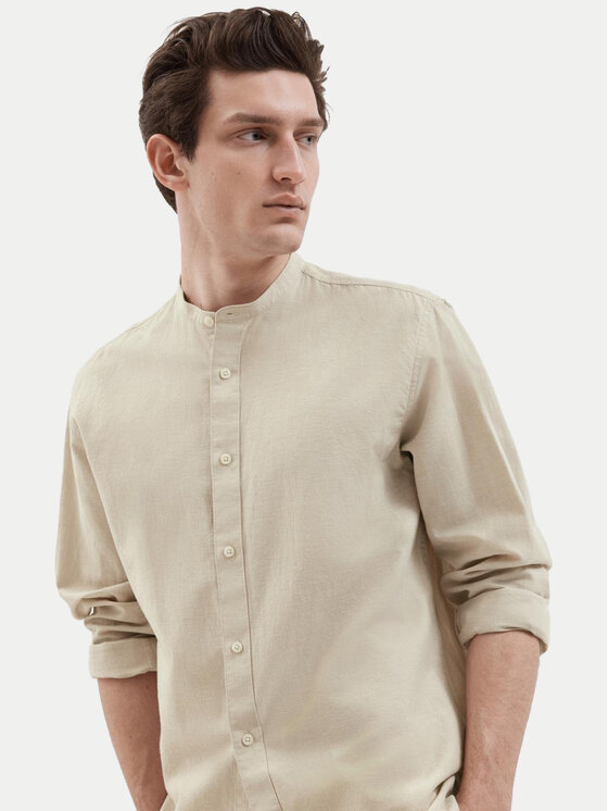 Selected Homme Selected Homme Košile New Linen 16079054 Béžová Regular Fit