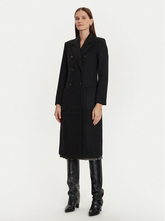 Morgan Cappotto di lana 242-GETINA1 Nero Regular Fit, taglia : 44