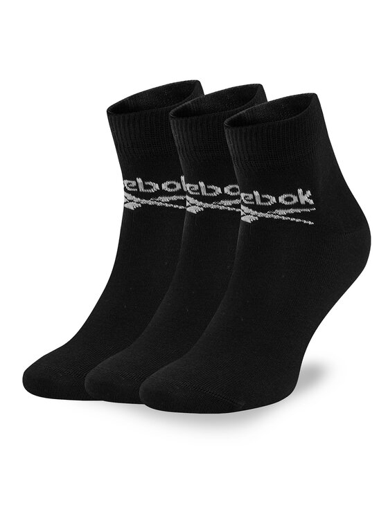 Set de 3 perechi de șosete medii unisex Reebok R0429-SS24 (3-pack) Negru