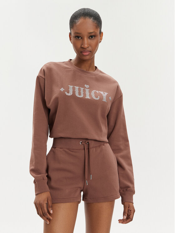 Juicy Couture Džemperis ar kapuci Cristabelle Rodeo JCBAS223824 Brūns Regular Fit