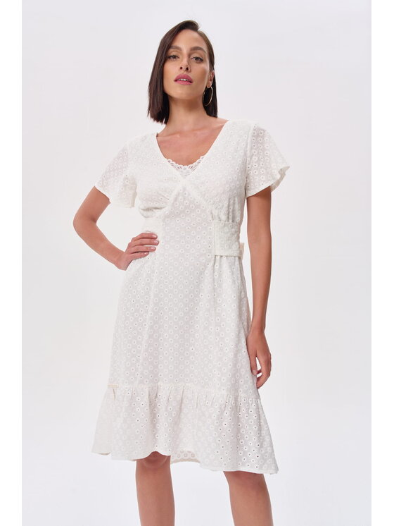 blue shadow blue shadow Sukienka codzienna Lome Écru Standard Fit