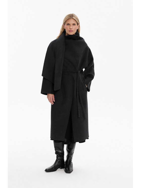 Deni Cler Milano Deni Cler Milano Płaszcz przejściowy T-DC-8067-F5-90-88-1 Szary Regular Fit