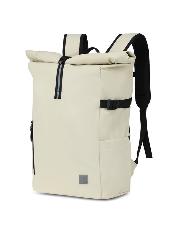 Plecak James Hawk, Écru, Praktyczny plecak typu Rolltop na laptopa 16"