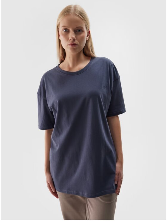 4F 4F T-Shirt 4FWAW24TTSHU1657 Niebieski Oversize
