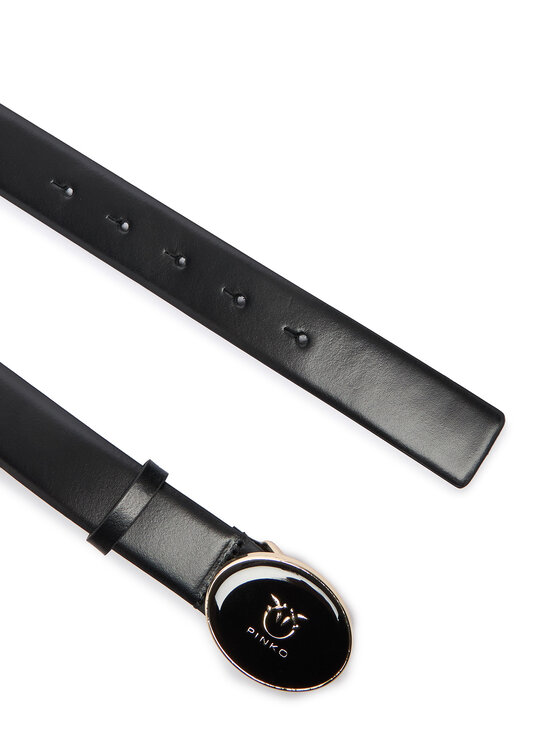 PINKO PINKO Pásek Round Enamel H2,8 Belt 20252 PLT01 105478.A2QL Černá