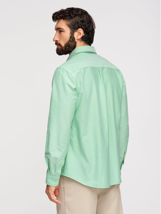 Ombre Ombre Koszula K705 Zielony jasny Regular Fit