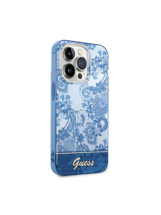 Guess Guess Etui na telefon Porcelain Collection Niebieski