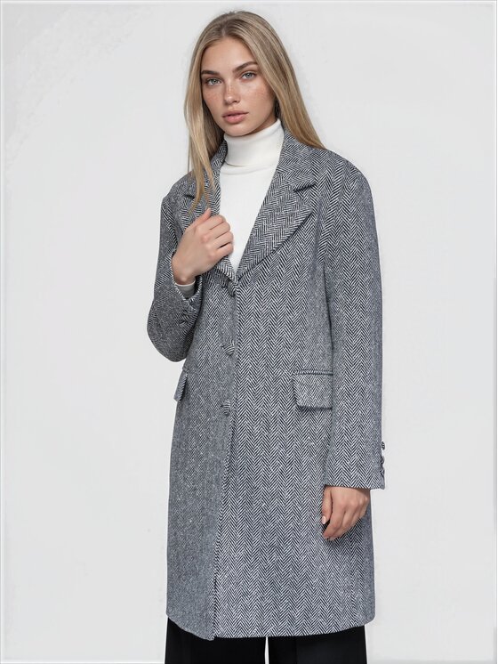 Ombre Ombre Płaszcz przejściowy OW-CT-E0018 Szary Regular Fit