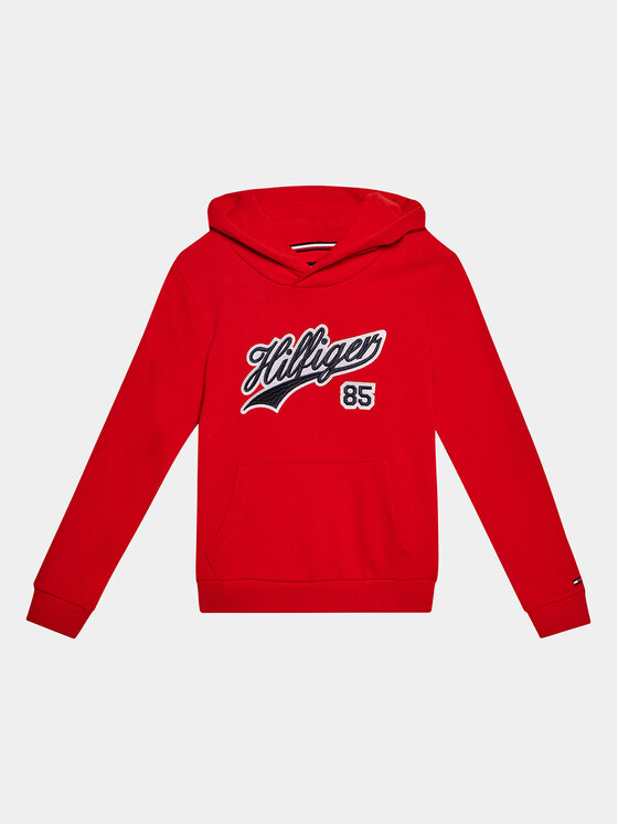 Tommy Hilfiger Jopa Hilfiger Script Hoodie KB0KB08718 Rdeča Regular Fit