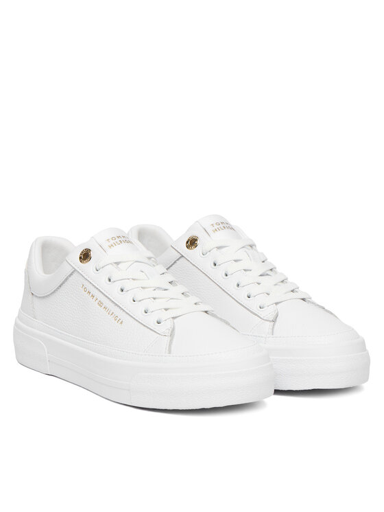 Tommy Hilfiger Tommy Hilfiger Sneakersy Th Foxing Platform Leather FW0FW09018 Bílá