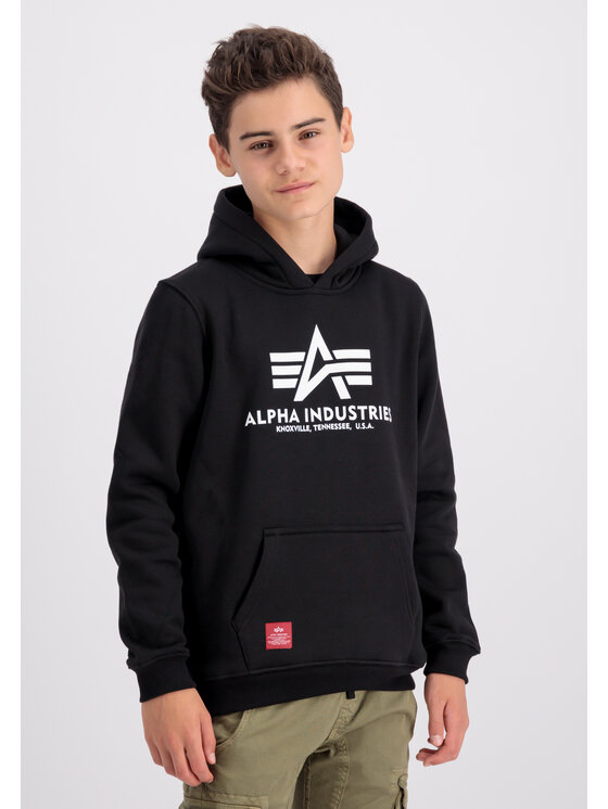 Alpha Industries Alpha Industries Bluza Basic Hoodie Kids Czarny Regular Fit