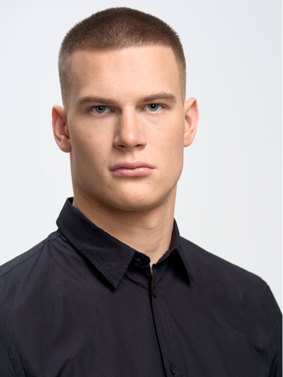BIG STAR BIG STAR Koszula NISSIP_906_140 Czarny Slim Fit