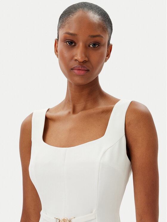 Fracomina Fracomina Coctailkleid FR25SD2001W42901 Écru Slim Fit