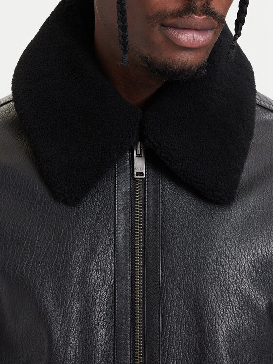 BOSS BOSS Lederjacke Jopeak 50566594 Schwarz Regular Fit