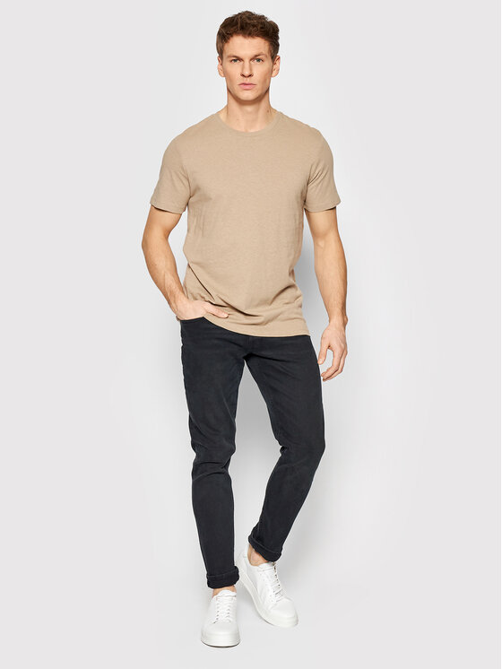 T-shirt Linen Basic 12199713 Beige Regular Fit