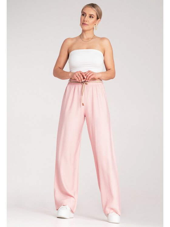 FIGL FIGL Bavlnené nohavice M1149 Ružová Comfort Fit