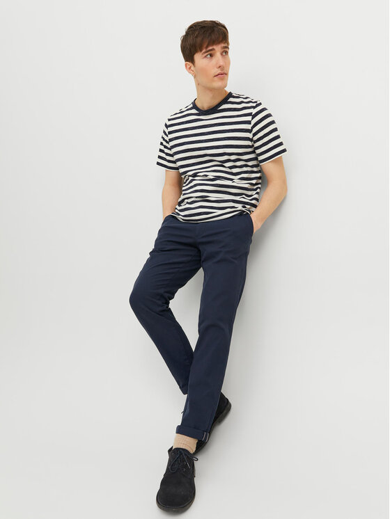 Jack & Jones Jack & Jones Chinosy Marco 12206198 Granatowy Slim Fit