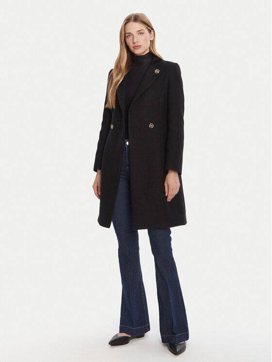 Rinascimento Rinascimento Wollmantel CFC0126218003 Schwarz Regular Fit