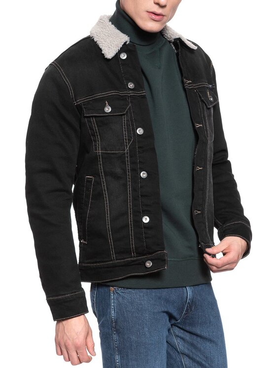 Mustang Mustang Giubbotto invernale NEW YORK SHEARLING Nero Regular Fit