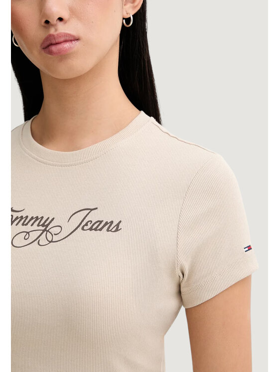 Tommy Jeans Tommy Jeans T-Shirt DW0DW21838 Μπεζ Casual Fit