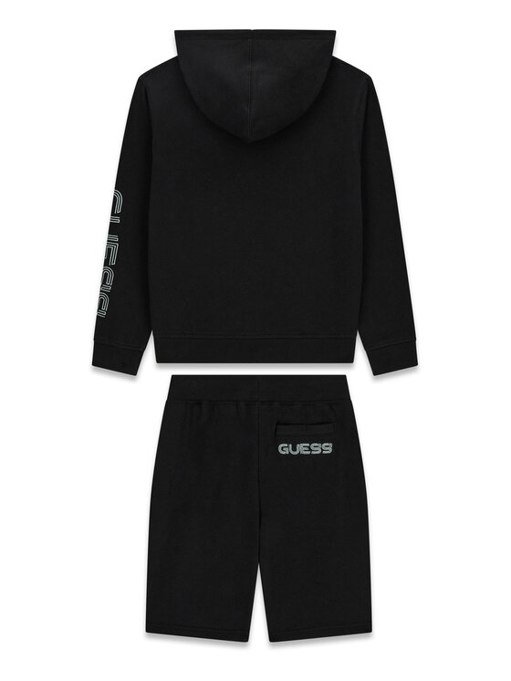 Guess Guess Sporta džempera un šortu komplekts L6GG00 KA6R4 Melns Regular Fit