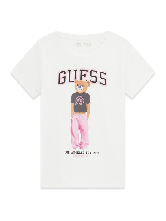 Guess Guess T-Shirt J6YI08 K3710 Biały Regular Fit