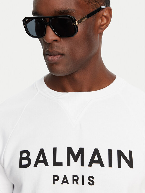 Balmain Balmain Džemperis ar kapuci DH1JQ005BB65 Balts Regular Fit