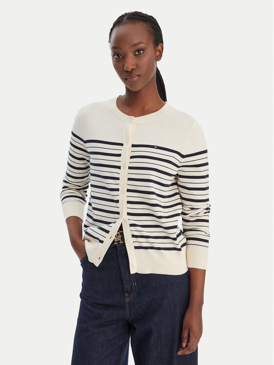 Tommy Hilfiger Tommy Hilfiger Cardigan WW0WW42370 Bej Regular Fit