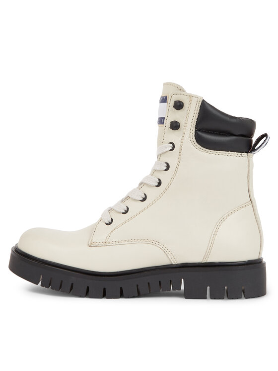 Tommy Jeans Tommy Jeans Μποτάκια Tjw Lace Up Boot EN0EN02314 Μπεζ