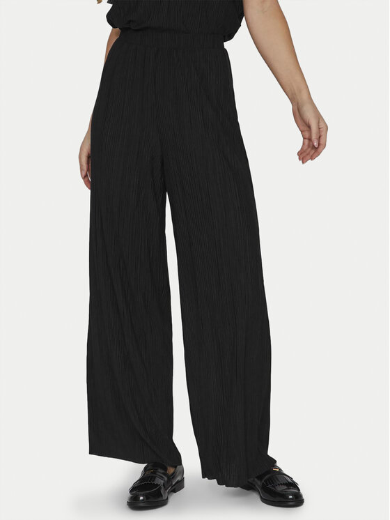 Vila Vila Pantaloni di tessuto Plisa 14089681 Nero Regular Fit