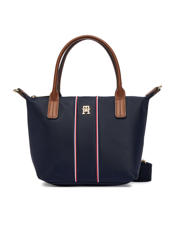 Tommy Hilfiger Torebka Popette Mini Tote Corp AW0AW17707 Granatowy