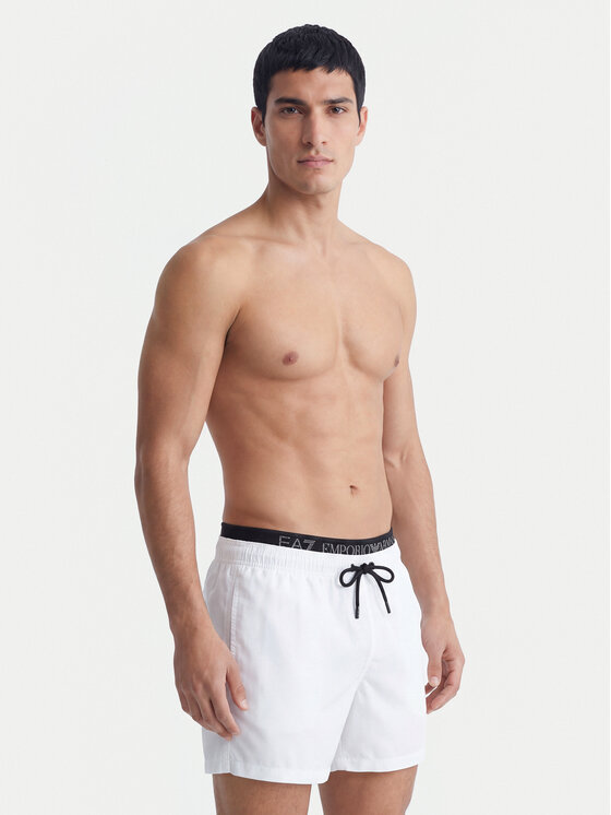 EA7 Emporio Armani EA7 Emporio Armani Kopalne hlače 7M001689 AF21074 U0002 Bela Regular Fit