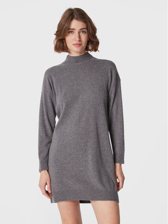 United Colors Of Benetton United Colors Of Benetton Плетена рокля 1044DV00J Сив Relaxed Fit