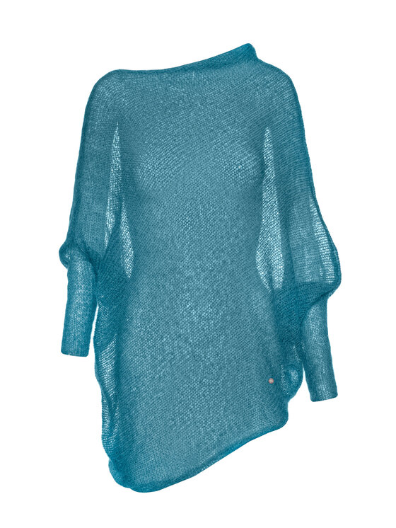YOU by Tokarska YOU by Tokarska Sweter natalia alpaka Turkusowy Regular Fit