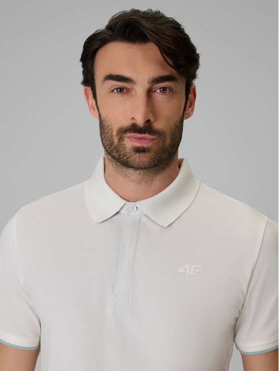 4F 4F Polo COMMERCIAL Biały Regular Fit