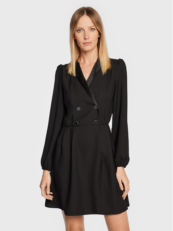 NAF NAF NAF NAF Cocktail obleka Kalet THNR51 Črna Regular Fit