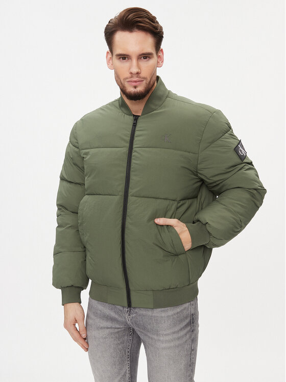 Męska Kurtka przejściowa Calvin Klein Jeans, Rozmiar M, Zielona, J30J324072