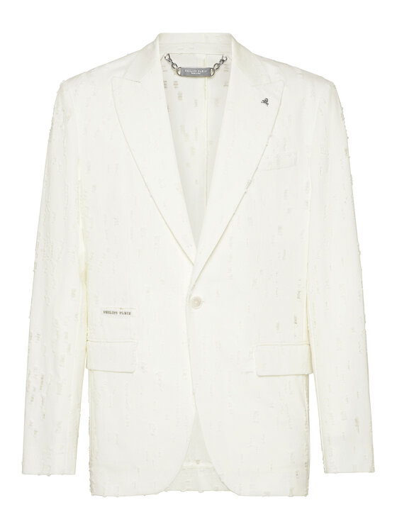 PHILIPP PLEIN PHILIPP PLEIN Marynarka 23179 Biały Regular Fit