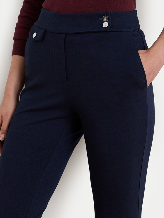 LAUREN RALPH LAUREN LAUREN RALPH LAUREN Hlače iz tkanine 200980023002 Mornarsko modra Straight Fit