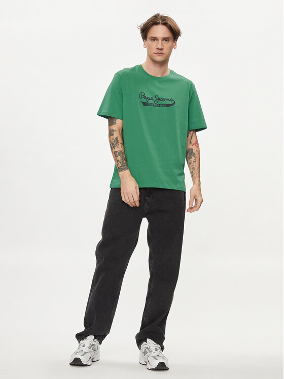 Pepe Jeans Pepe Jeans T-Shirt Claude PM509390 Zielony Regular Fit